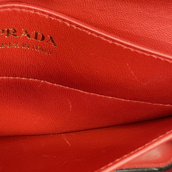 Prada Tote Bag Saffiano Leather Black Red - Picture 6 of 14